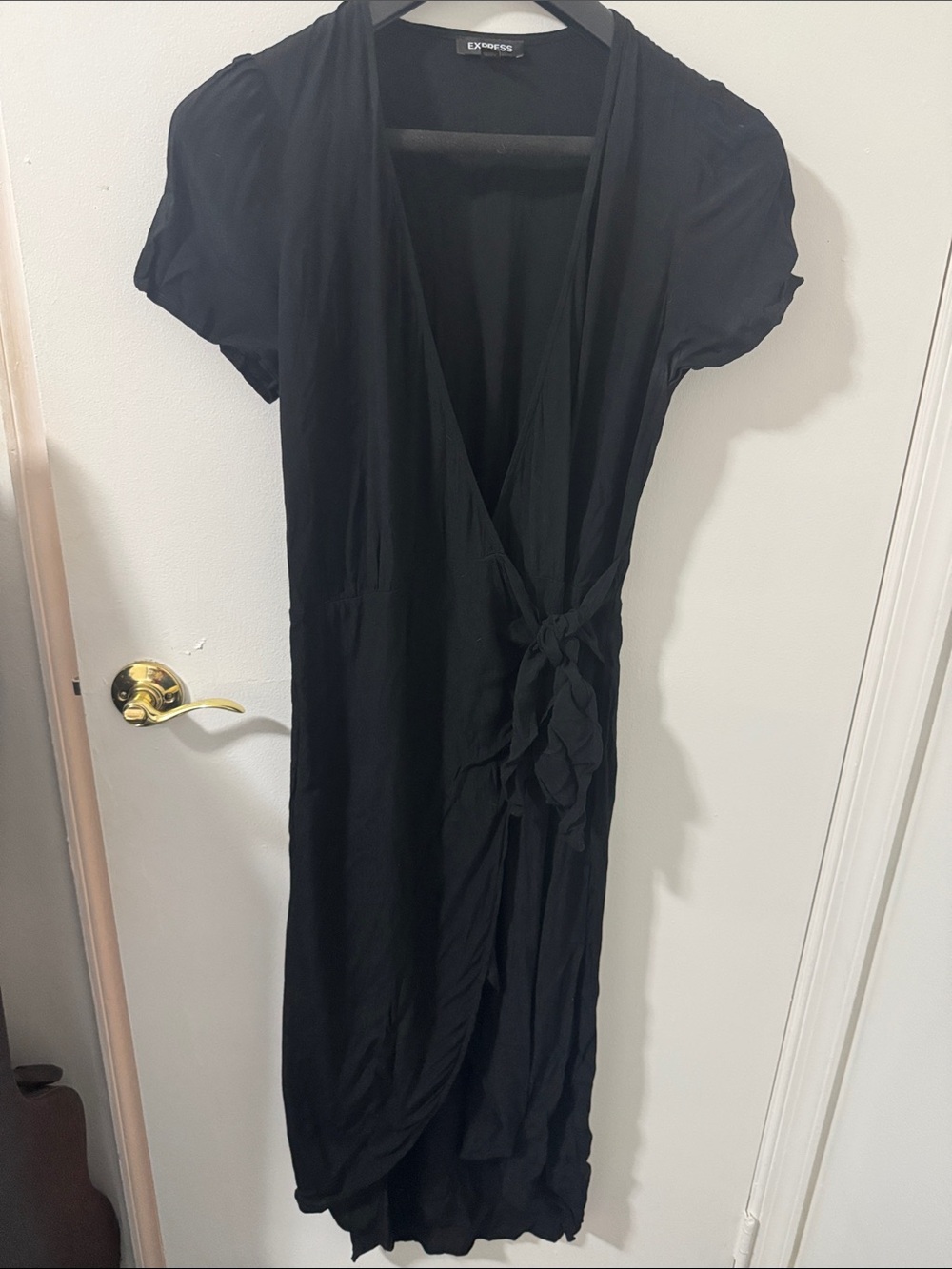 Express Tie Wrap Dress in True Black
